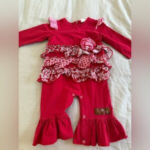 Millie Jay Red Ruffled baby jumper